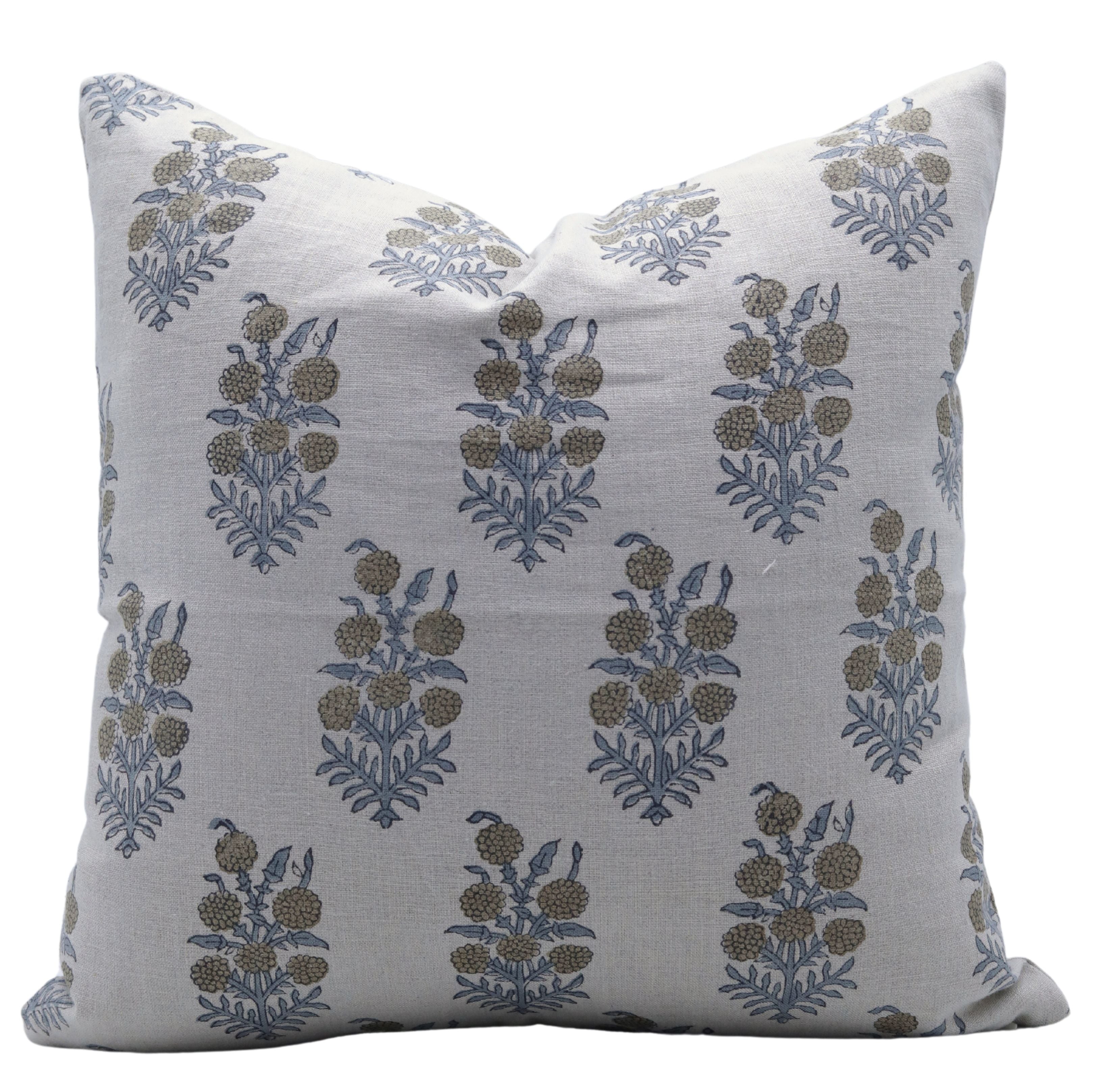 Block print Pure Linen throw pillow cover- HAJARA - Fabdivine