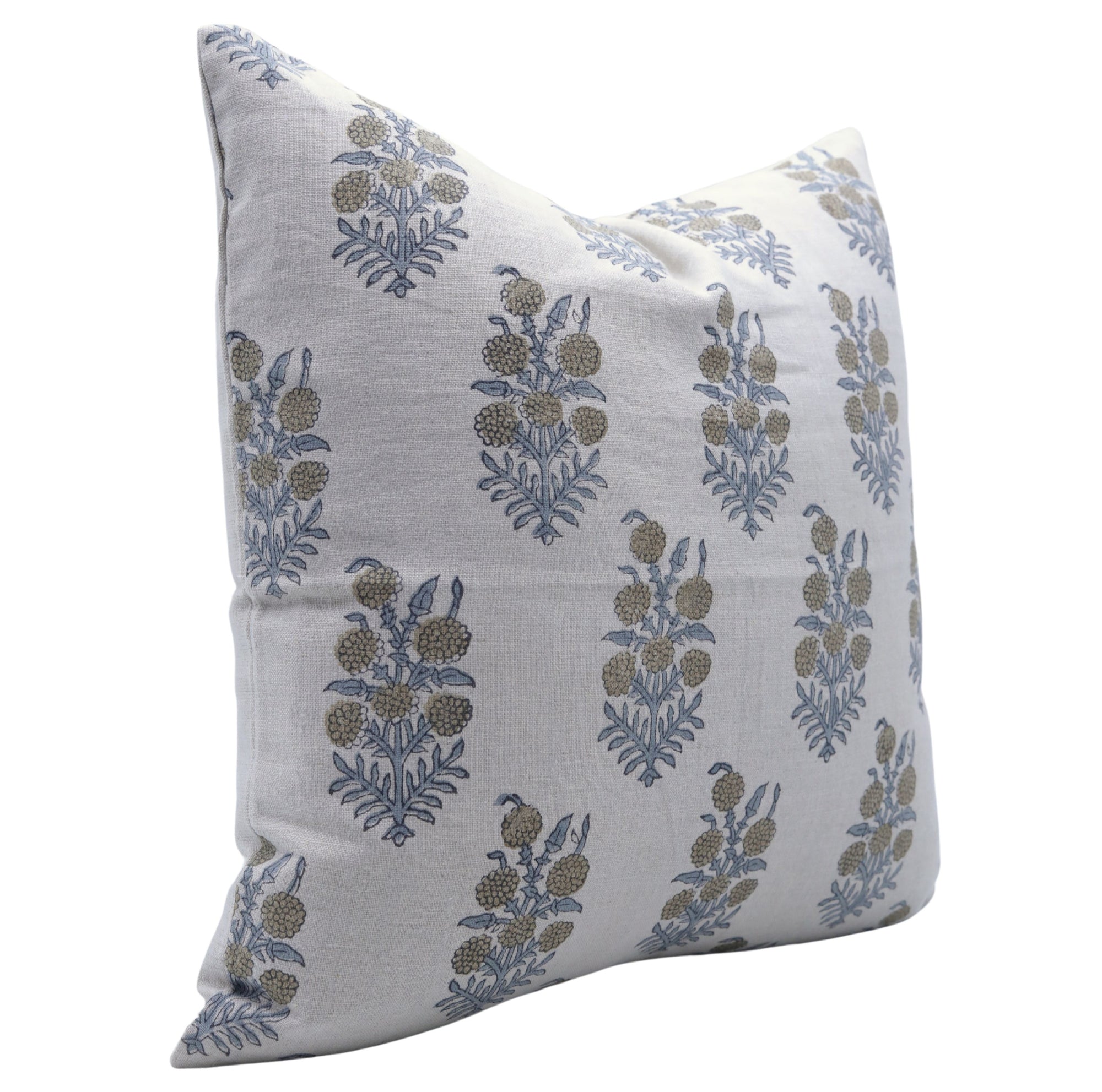 Block print Pure Linen throw pillow cover- HAJARA - Fabdivine