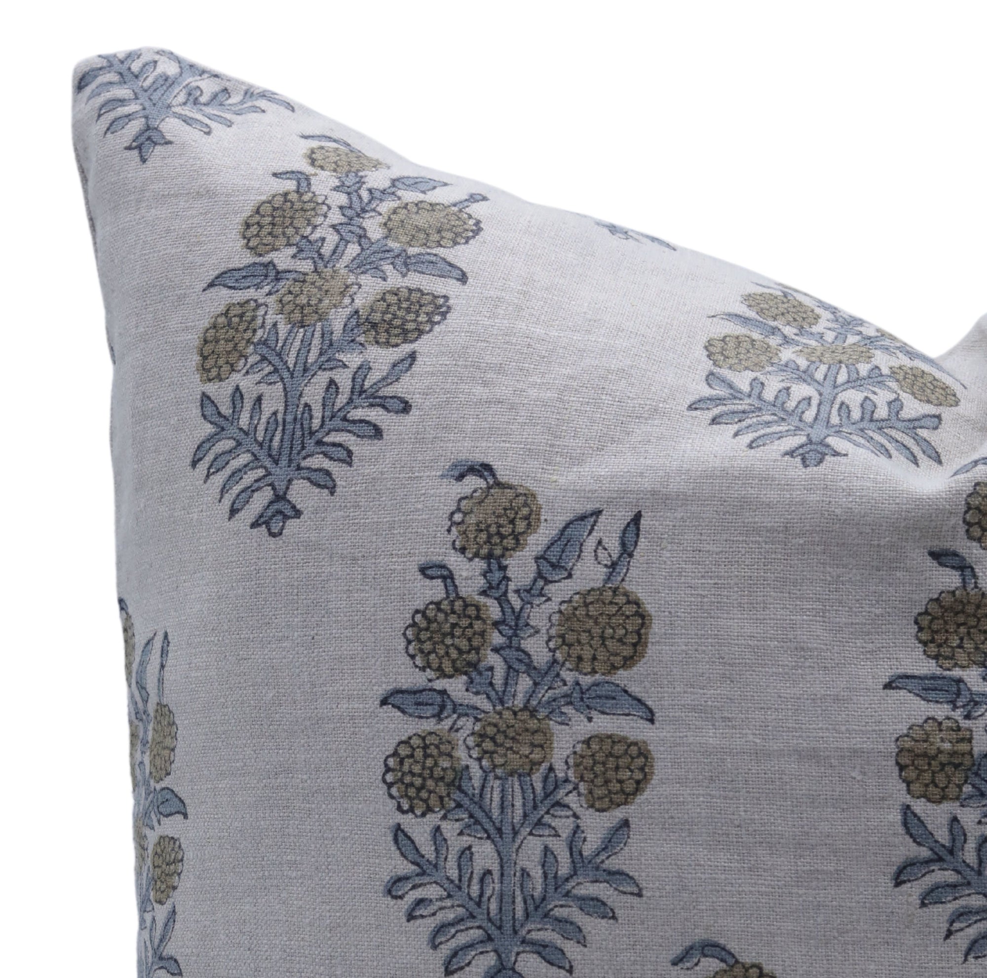 Block print Pure Linen throw pillow cover- HAJARA - Fabdivine