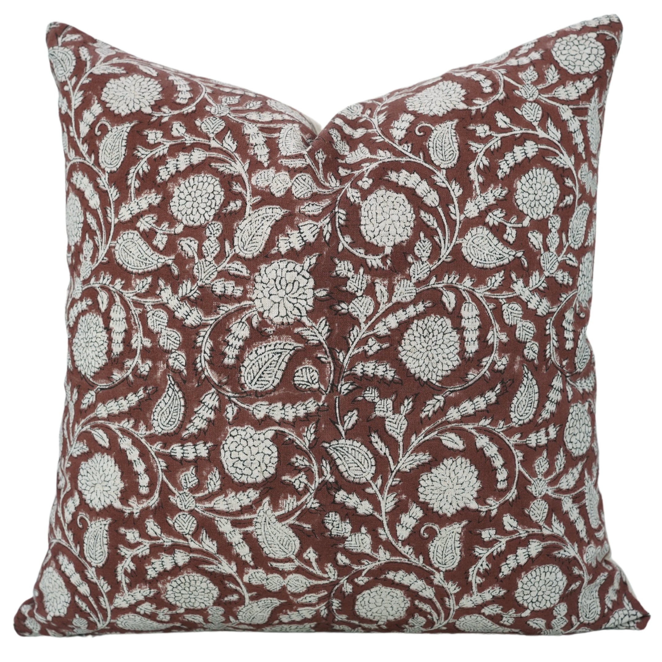 Block Print Linen Pillow Cover- GOPI - FABDIVINE LLC