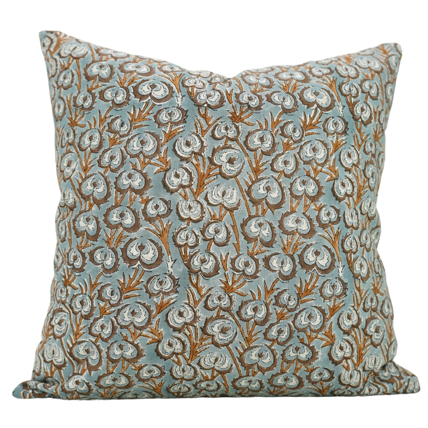 Block Print Viscous Linen Pillow Cover- Heart Wine