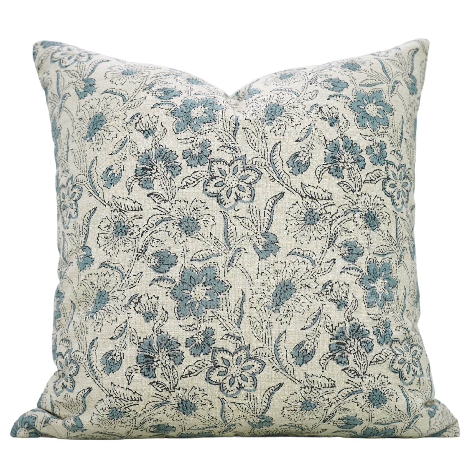 Block Print Linen Blend Pillow Cover-Jarul