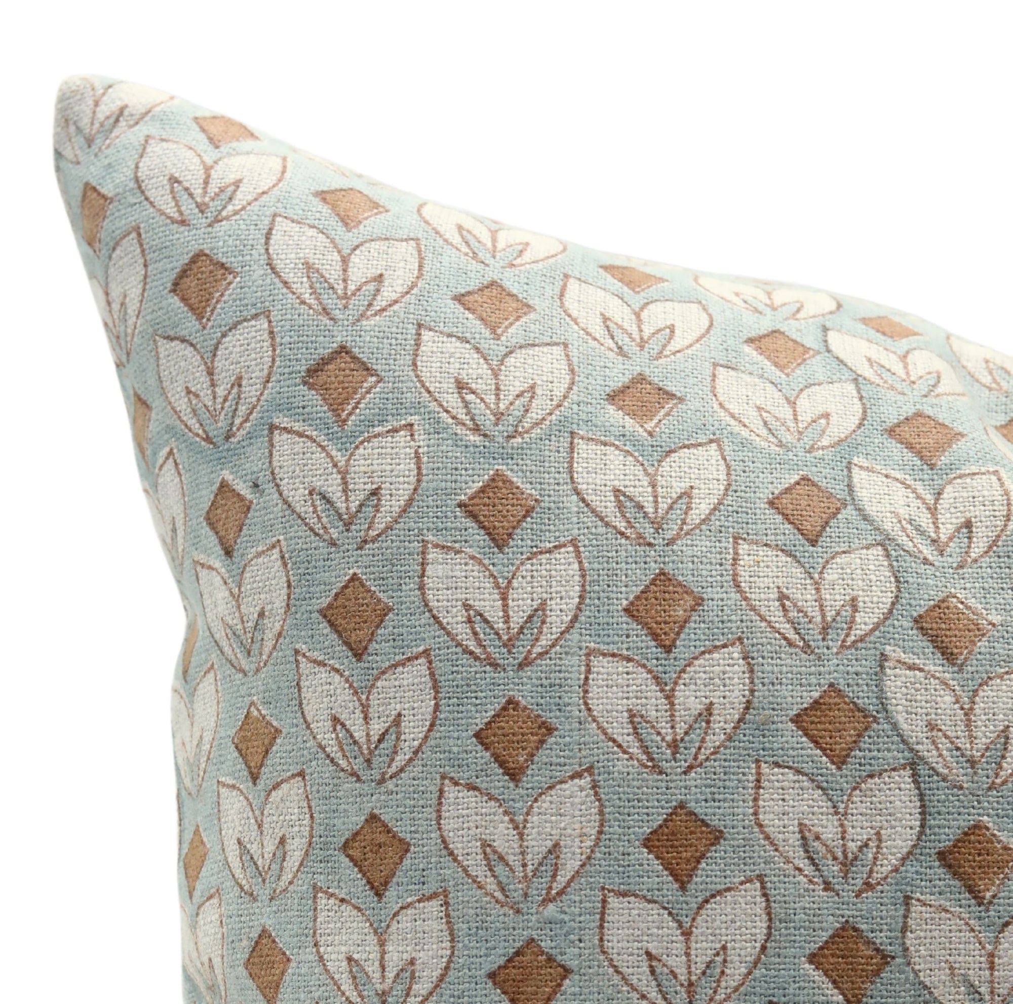 Hand Block Print Thick Linen designer pillow cover- TITLI - Fabdivine