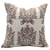 Block print Pillow cover for sofa, couch or bed- Off White Linen- VRINDAVAN - Fabdivine