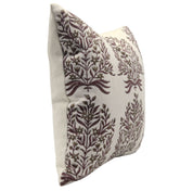 Block print Pillow cover for sofa, couch or bed- Off White Linen- VRINDAVAN - Fabdivine