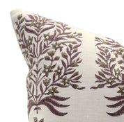 Block print Pillow cover for sofa, couch or bed- Off White Linen- VRINDAVAN - Fabdivine