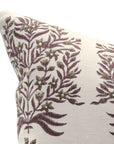 Block print Pillow cover for sofa, couch or bed- Off White Linen- VRINDAVAN - Fabdivine