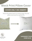 Block Print Thick Linen  Pillow Cover-Lehar