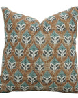 Block Print Thick Linen  Pillow Cover- Mayur