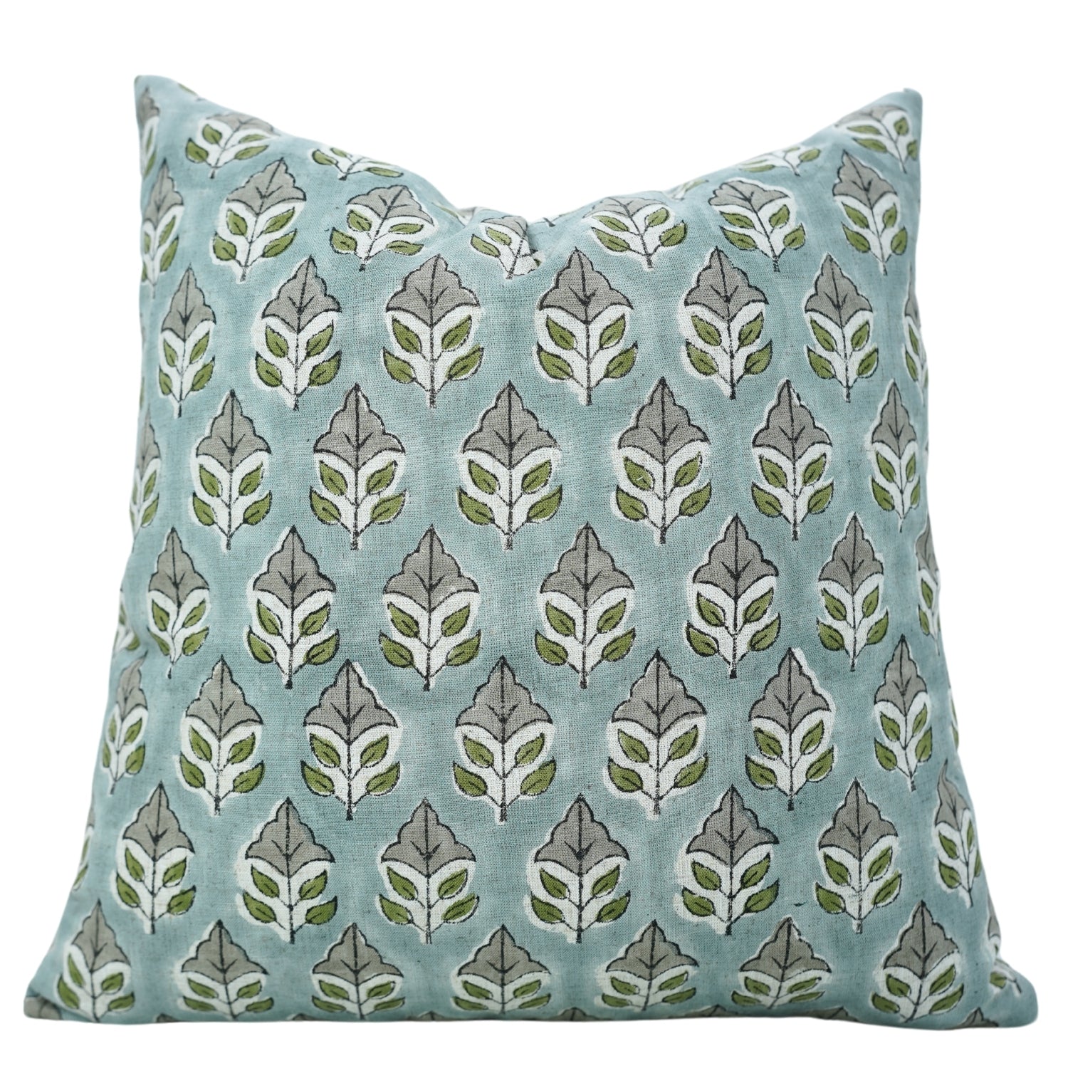 Block Print Viscous Linen Pillow Cover-Mayur