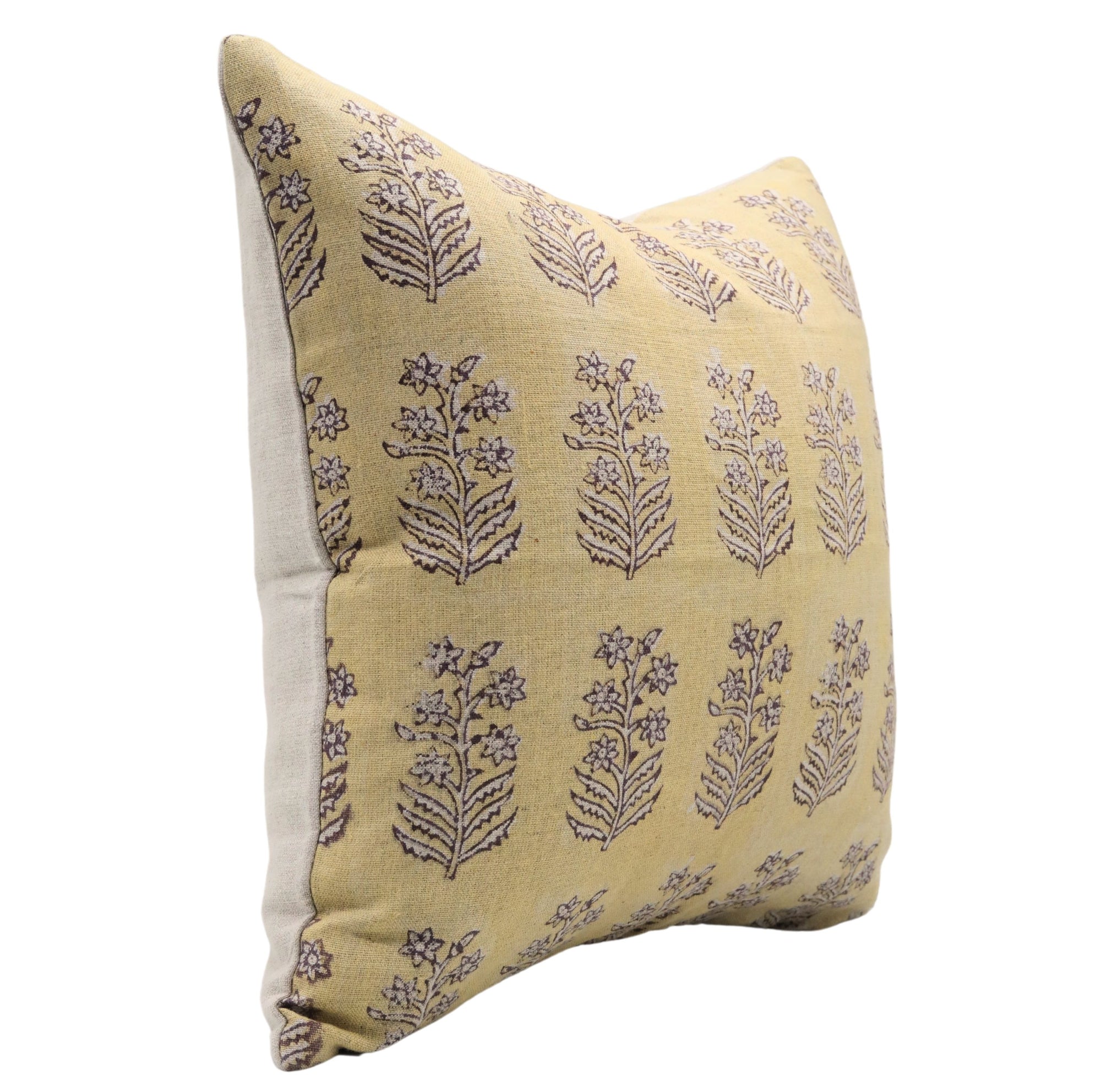 Block print Pillow cover for sofa, couch or bed- Pure Linen- INDERDHANUSH - Fabdivine