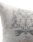 Block print Pillow cover for sofa, couch or bed- Pure Linen- VRINDAVAN - Fabdivine