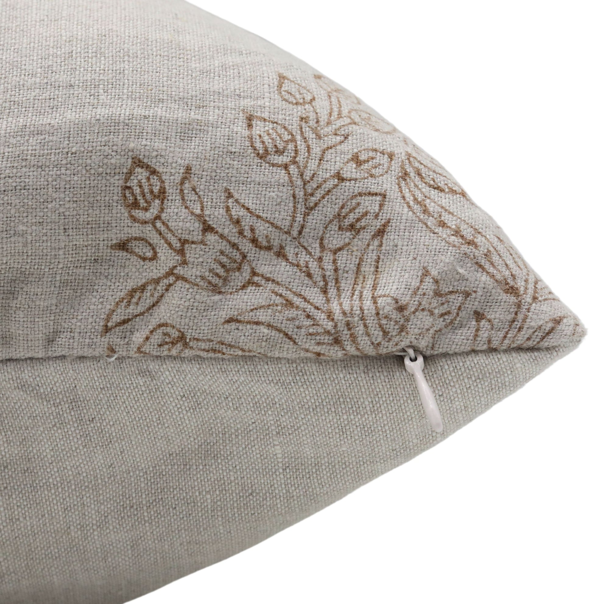 Block print Pillow cover for sofa, couch or bed- Pure Linen- VRINDAVAN - Fabdivine