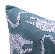 Block print Pillow cover for sofa, couch or bed- Thick Cotton White- MUSHAK RAAJ - Fabdivine