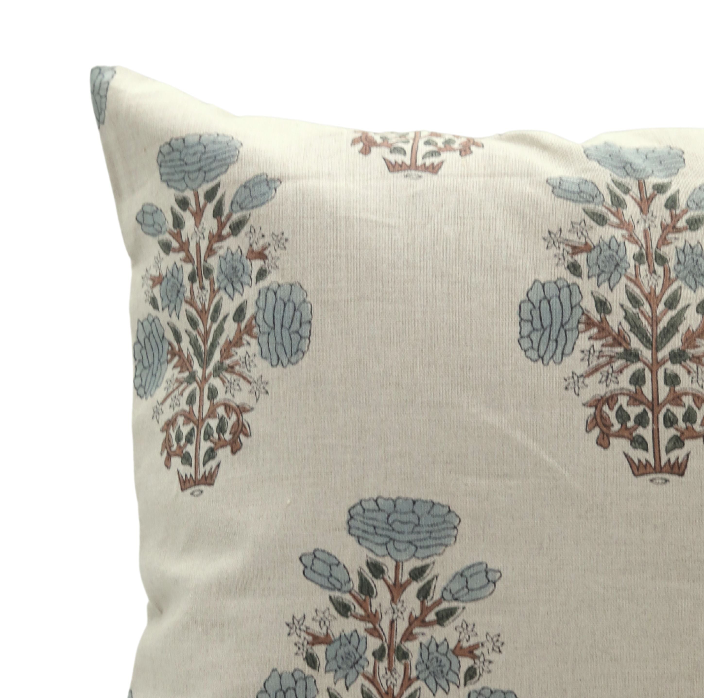 Block print Pure Linen throw pillow cover- SWADESH - Fabdivine