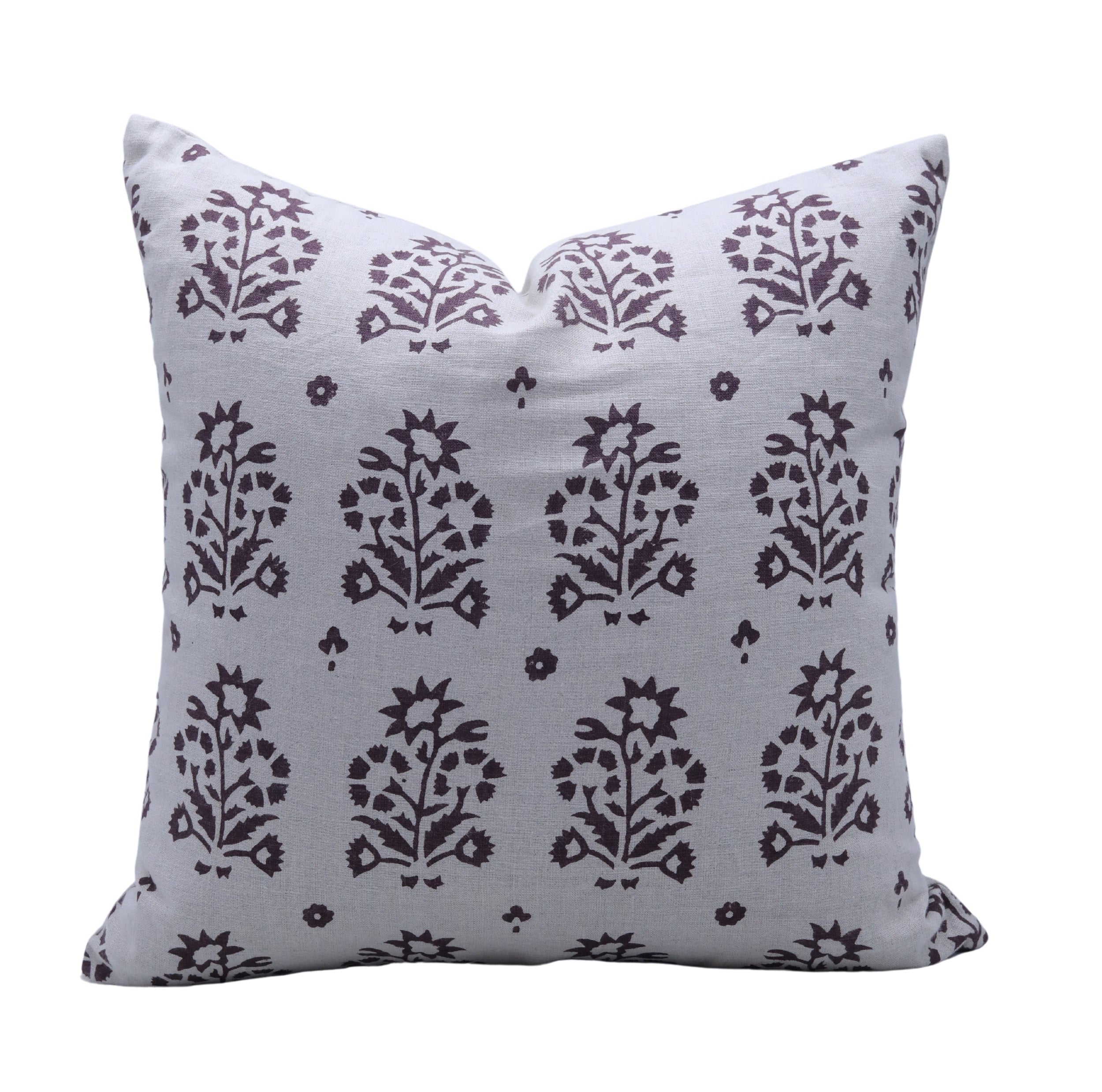 Block print Pillow cover for sofa, couch or bed- Pure Linen- SADA BAHAR - Fabdivine