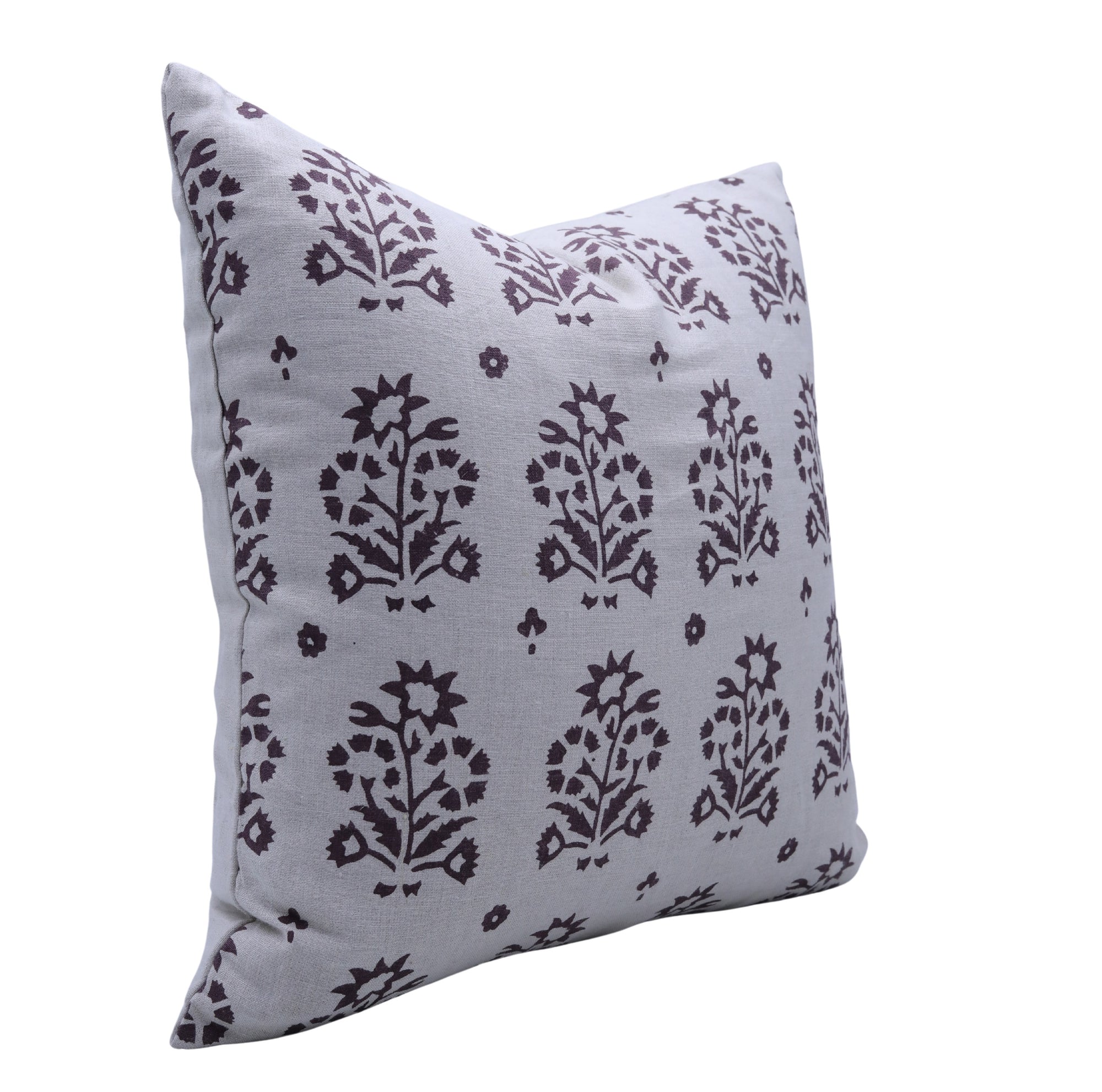 Block print Pillow cover for sofa, couch or bed- Pure Linen- SADA BAHAR - Fabdivine