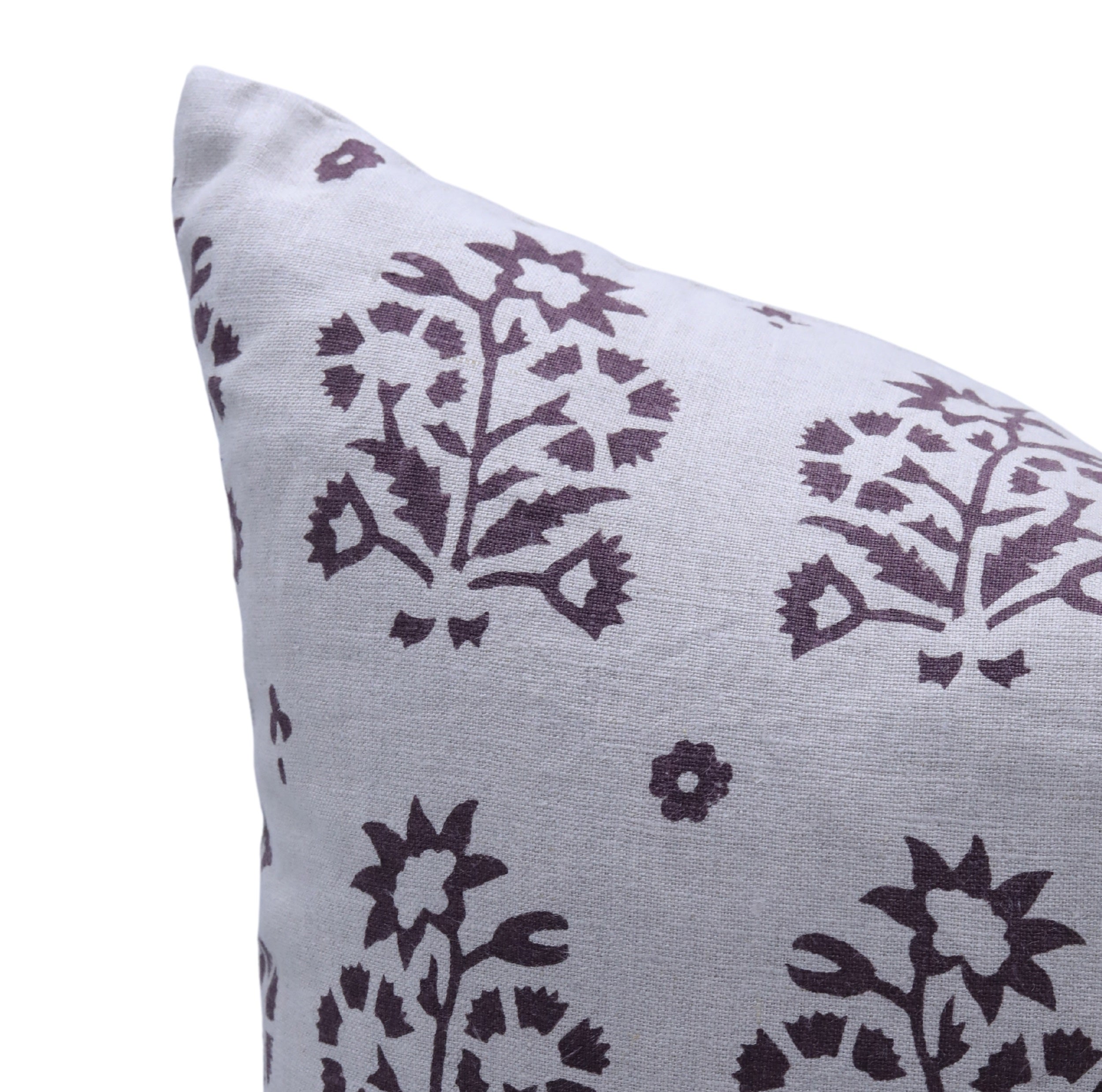 Block print Pillow cover for sofa, couch or bed- Pure Linen- SADA BAHAR - Fabdivine