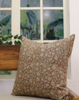 Hand Block Print Pure Thick Linen designer pillow cover - HIMACHAL - Fabdivine