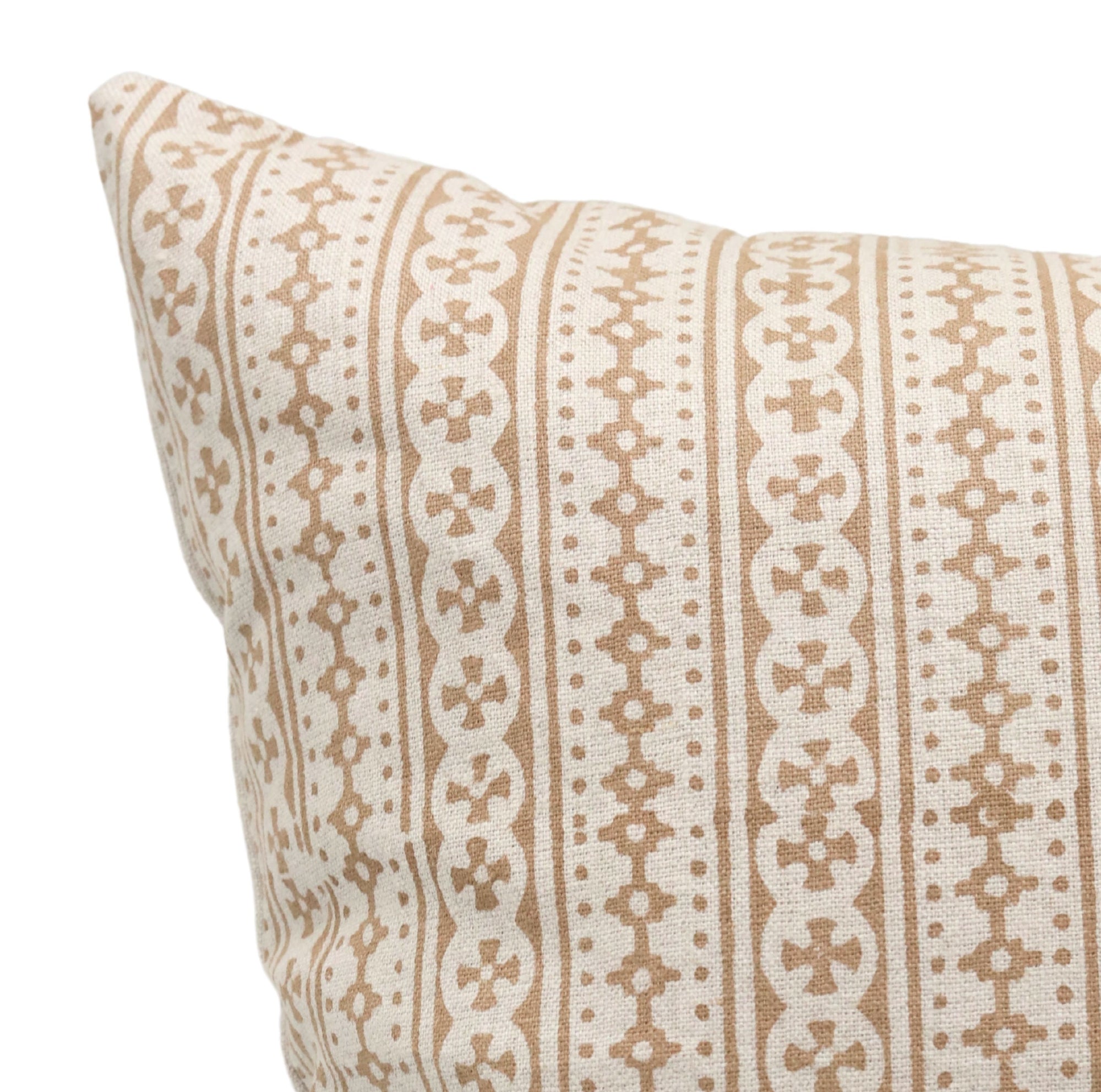 Square/Lumber block print pillow cover- Pure Linen- DOJI - Fabdivine