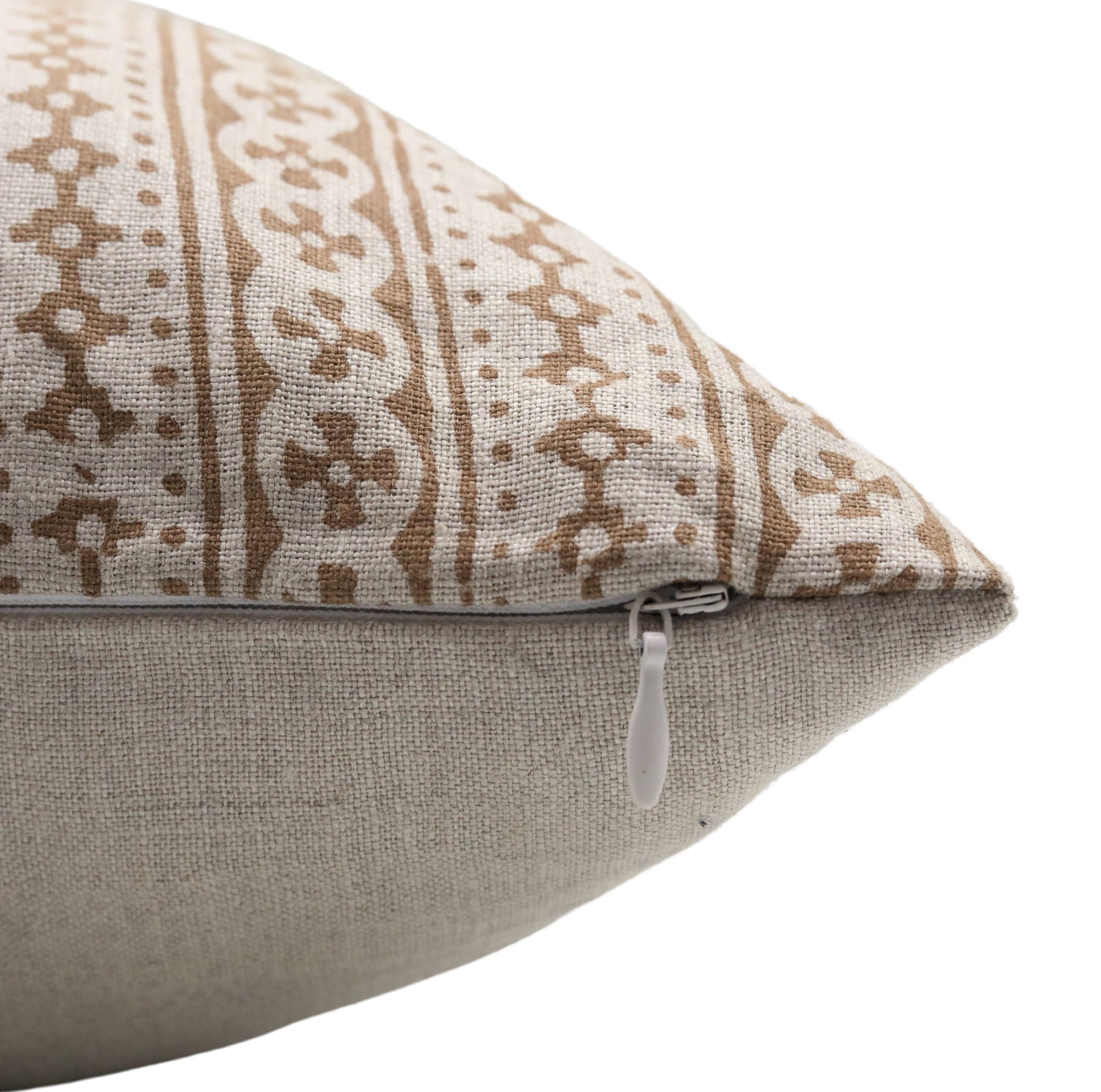 Square/Lumber block print pillow cover- Pure Linen- DOJI - Fabdivine