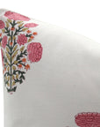 Block print Thick Cotton White throw pillow cover- SWADESH - Fabdivine