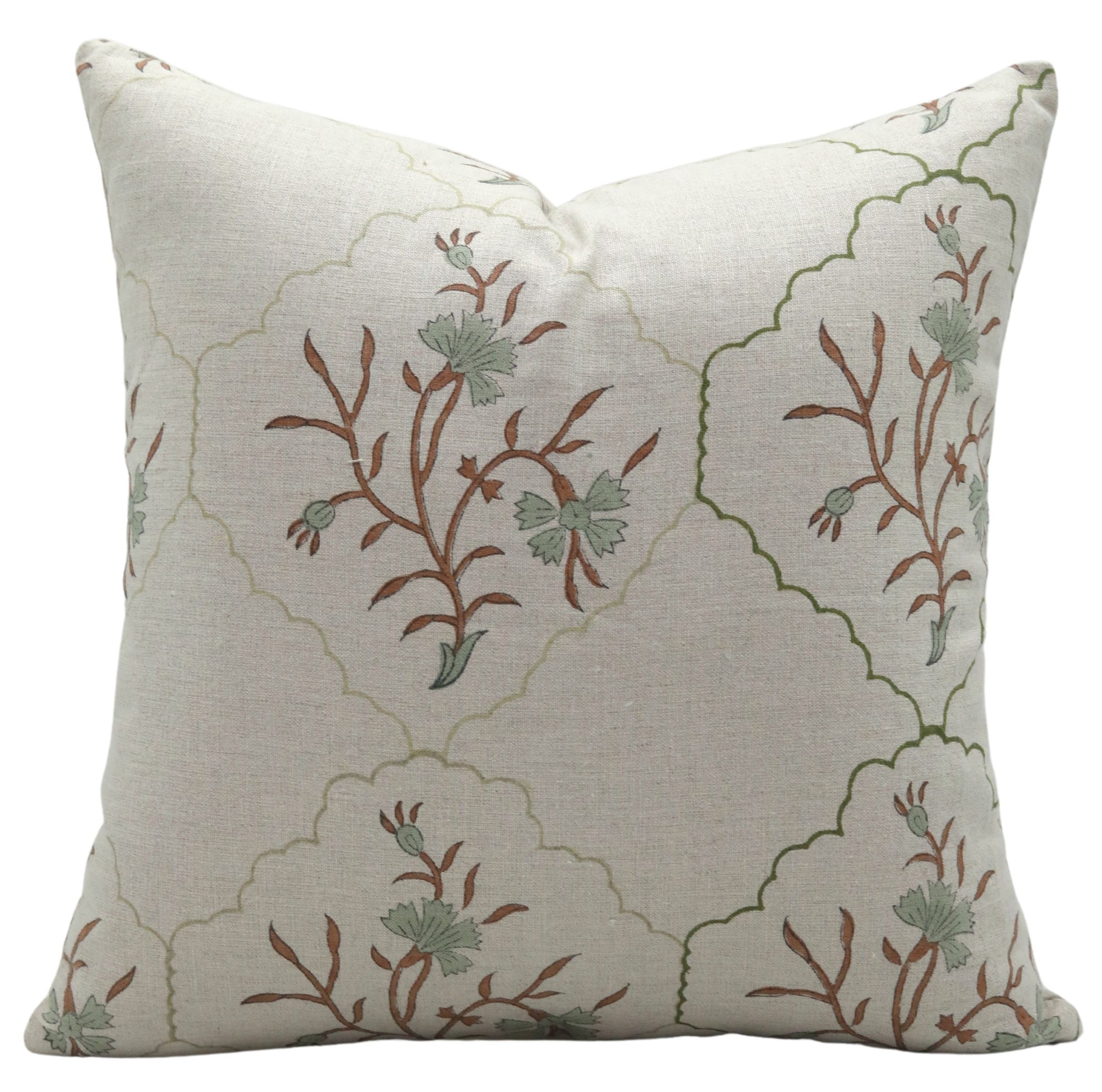 Throw Pillow Cover –Designer Collection of Hand Block Print Pure Linen- VIDHYA - Fabdivine