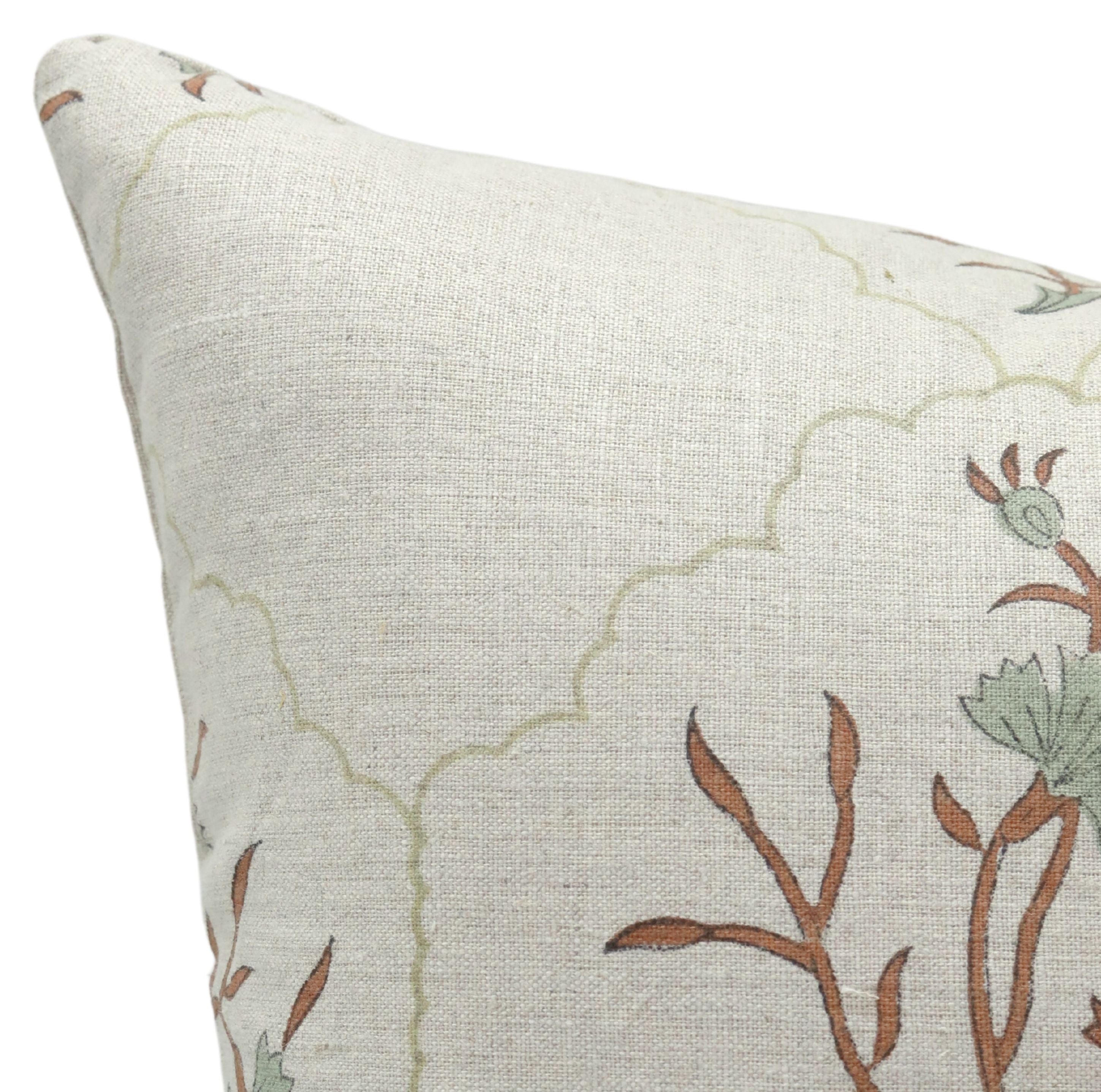 Throw Pillow Cover –Designer Collection of Hand Block Print Pure Linen- VIDHYA - Fabdivine