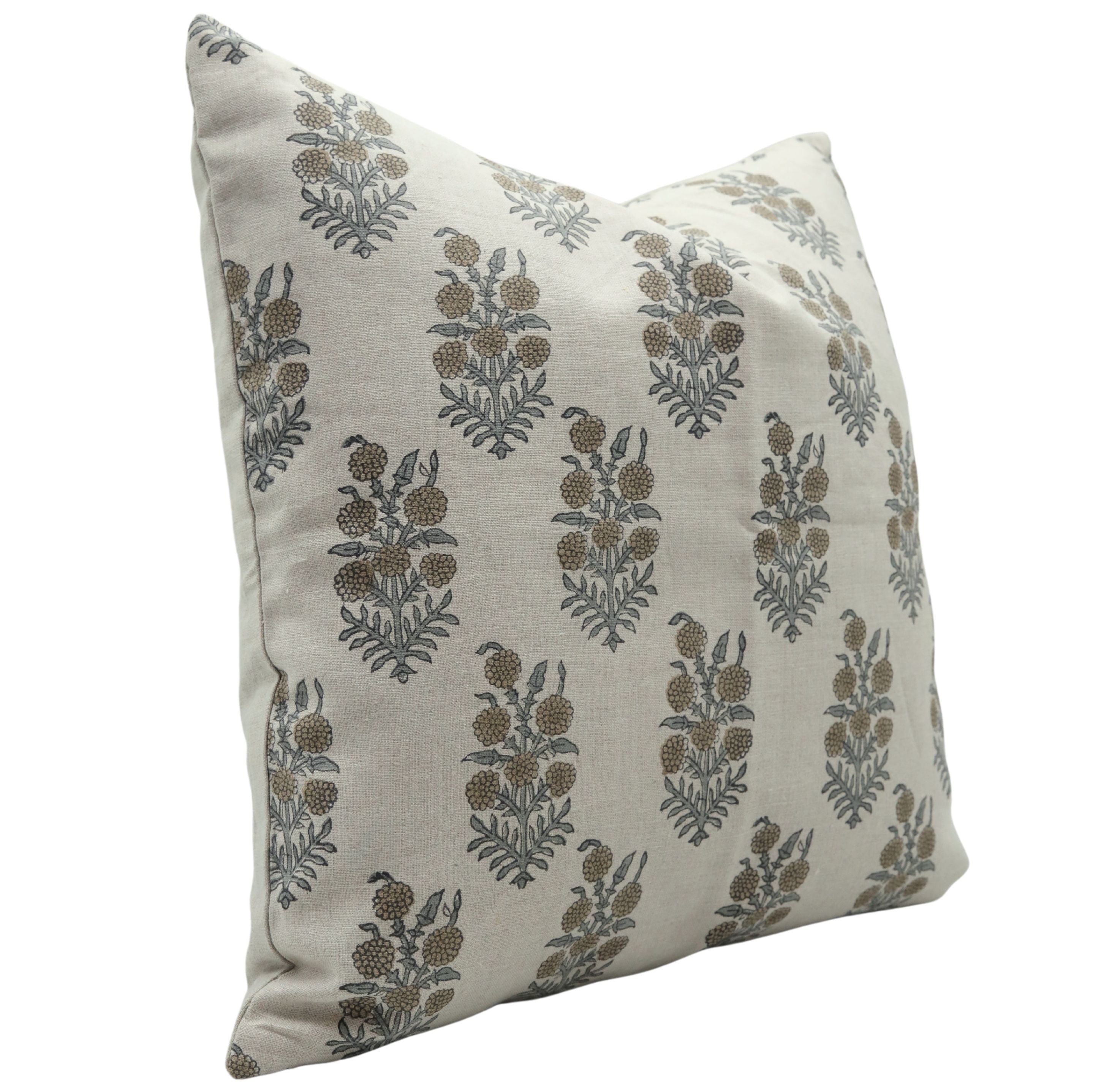 Throw Pillow Cover –Designer Collection of Hand Block Print Pure Linen- HAJARA - Fabdivine