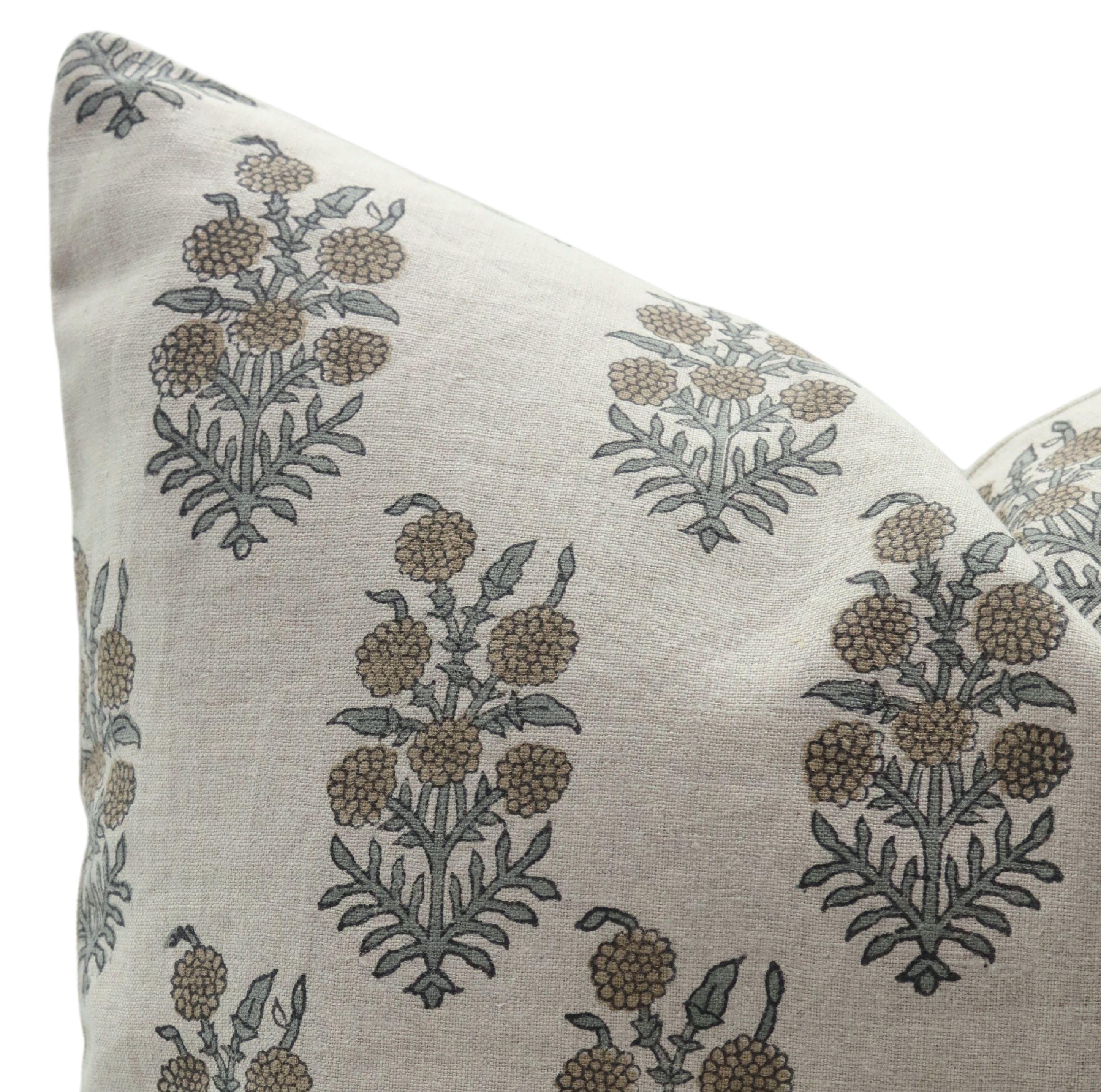 Throw Pillow Cover –Designer Collection of Hand Block Print Pure Linen- HAJARA - Fabdivine