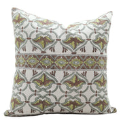 Hand Block Print pure linen designer pillow cover- HRIDYAVAN - Fabdivine