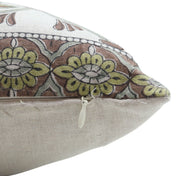 Hand Block Print pure linen designer pillow cover- HRIDYAVAN - Fabdivine