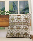 Hand Block Print pure linen designer pillow cover- HRIDYAVAN - Fabdivine