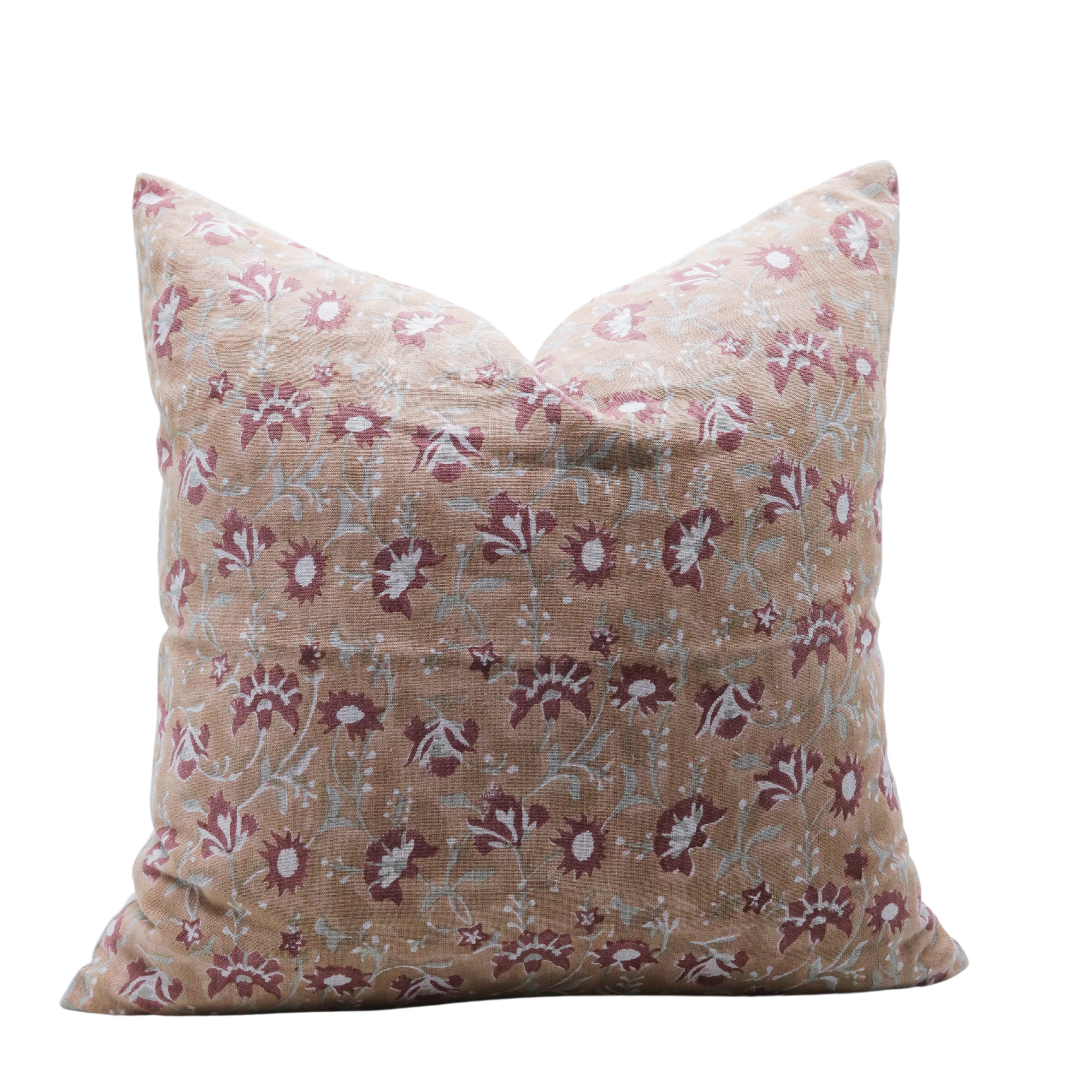 Block Print Linen Pillow Cover- NAYAAB - FABDIVINE LLC