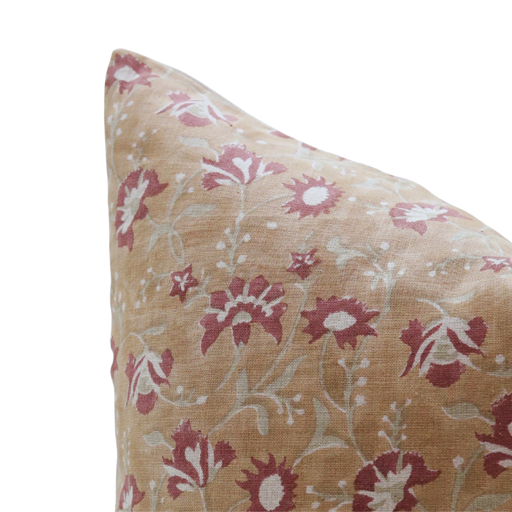 Block print Pure Linen throw pillow cover- NAYAAB - Fabdivine