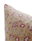 Block print Pure Linen throw pillow cover- NAYAAB - Fabdivine