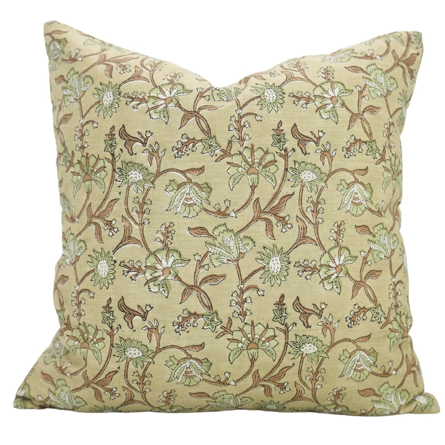 Block Print Linen Blend Pillow Cover-Naayab