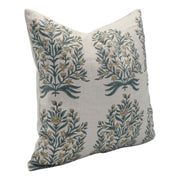 Square/Lumber block print pillow cover- Pure Linen- VRINDAVAN - Fabdivine