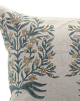 Square/Lumber block print pillow cover- Pure Linen- VRINDAVAN - Fabdivine