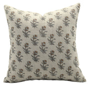 Square/Lumber block print pillow cover- Thick Linen- COASTAL TULIP - Fabdivine