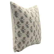 Square/Lumber block print pillow cover- Thick Linen- COASTAL TULIP - Fabdivine