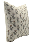 Square/Lumber block print pillow cover- Thick Linen- COASTAL TULIP - Fabdivine