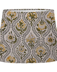 Pure Linen Block Printed Drum Lamp Shade with Amarbel Print - Elegant Floral Design