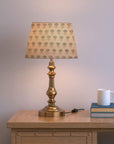 Drum Lamp Shade Handblock Design in Pure Linen Gray - Kohinoor