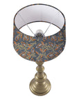 Drum Pure Linen Floor Lamp Shade - Kamal Dutta Design in Blue and Brown