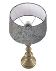 Handmade Block Printed Lamp Shade in Pure Linen - Kamal Dutta Design in Gray