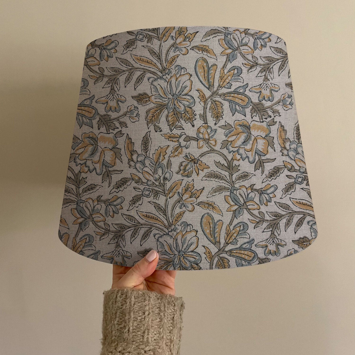 Handcrafted Pure Linen Drum Lamp Shade Gray - Qudrat Patterns