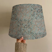 Handmade Block Printed Lamp Shade in Pure Linen - Kamal Dutta Design in Gray