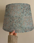 Handmade Block Printed Lamp Shade in Pure Linen - Kamal Dutta Design in Gray