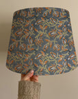 Drum Pure Linen Floor Lamp Shade - Kamal Dutta Design in Blue and Brown